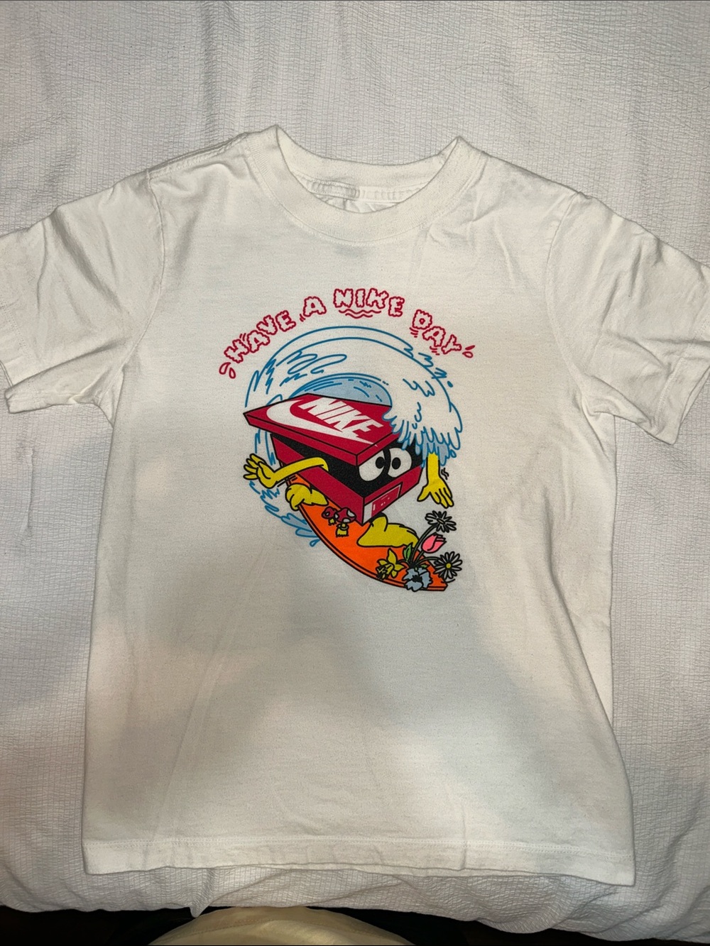 Nike White Surfing Shoebox Graphic Tee